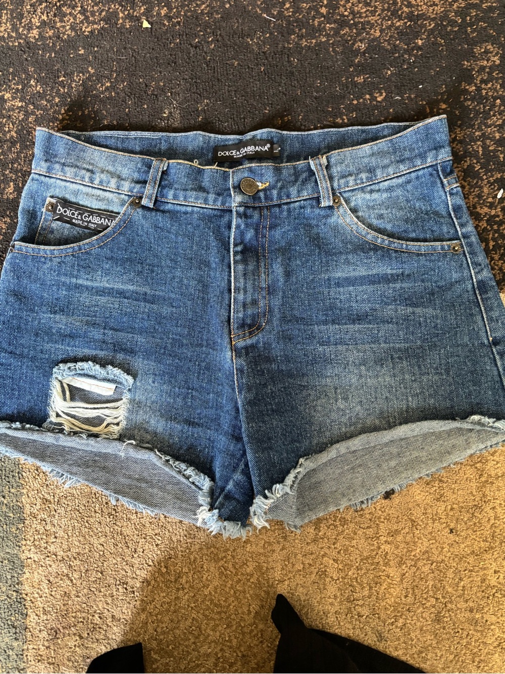 Dolce & Gabbana Blue Distressed Cutoff Jean Shorts